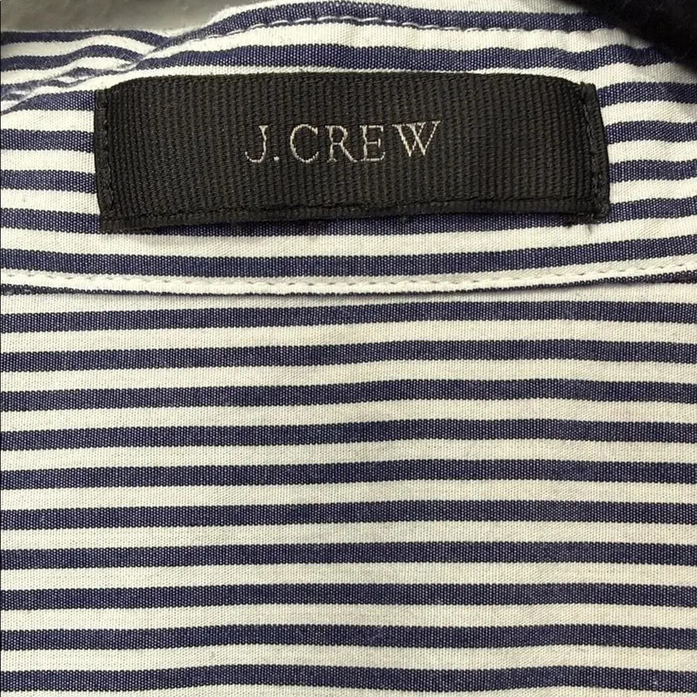 J. Crew Nautical Navy and White Striped Shirt Dress